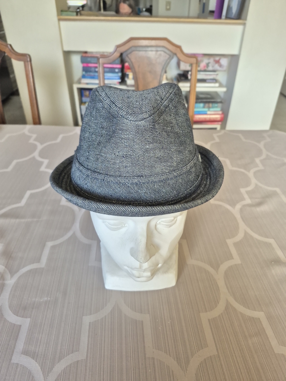 Grey Tweed Fedora Hat - Yellow 108 Brand.
